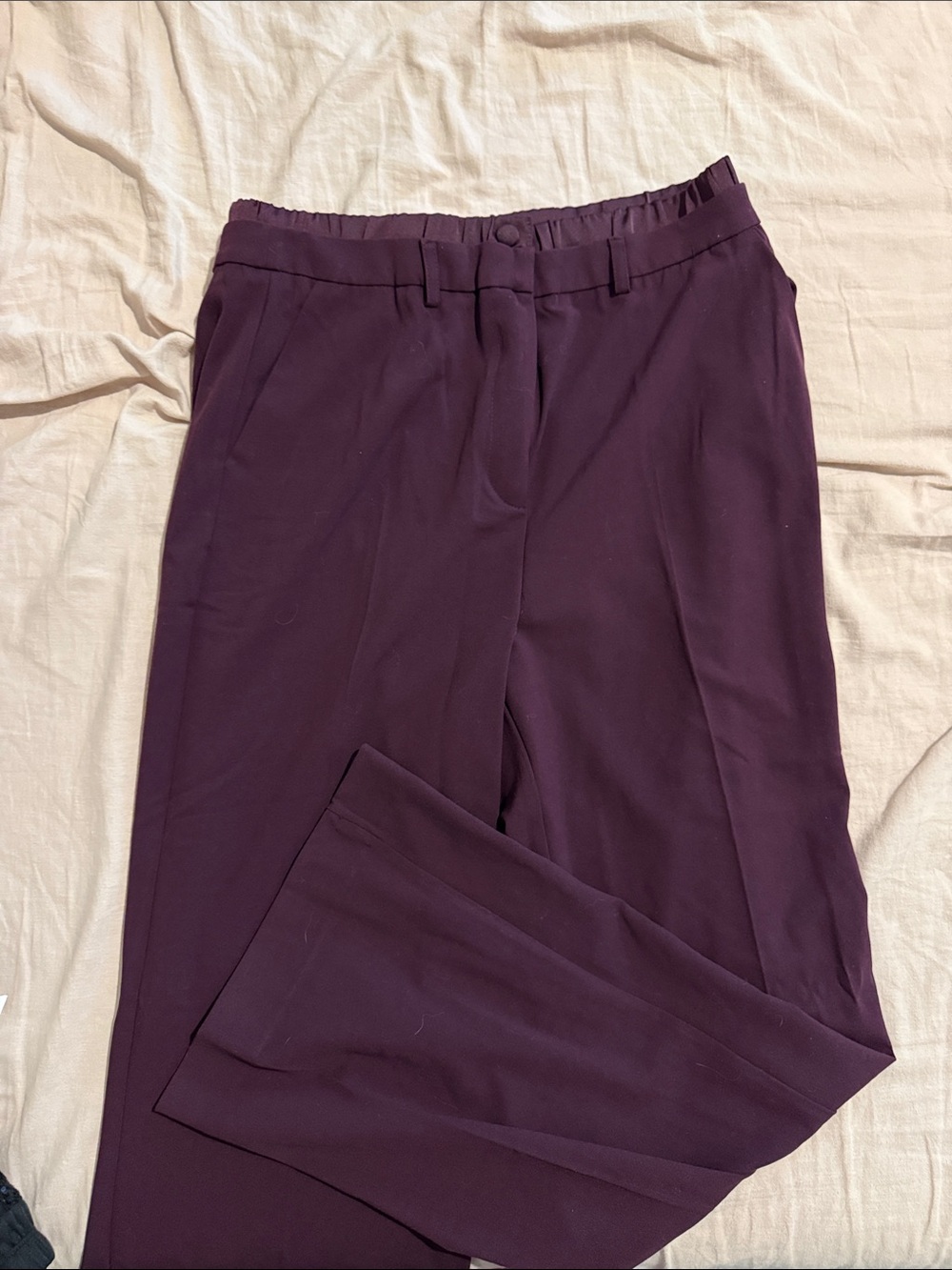 Classic Straight-Leg Dress Pants in Deep Plum